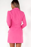 Sammi Pink Belted Blazer Dress