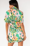 Sandra Green Floral Wrap Dress