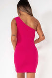 Sarah Bright Pink One Shoulder Dress