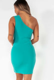 Sarah Turquoise One Shoulder Dress