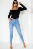 Serena Blue Distressed Skinny Jeans