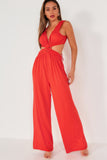 Skylar Orange Cut Out Jumpsuit