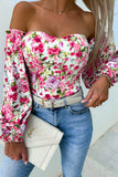 Susanna White Floral Bardot Top