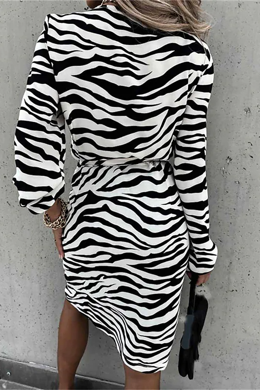 Talulla Black and White Zebra Print Dress