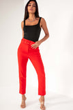 Tamera Red Belted Cigarette Trousers