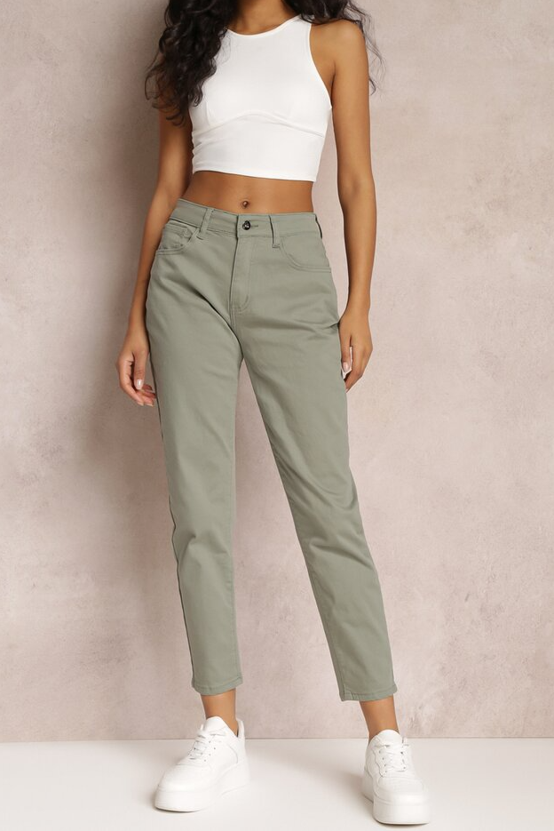 Tori Khaki Mom Jeans