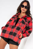 Trixibelle Red Check Oversized Shacket