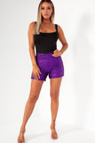 Valencia Purple Sequin Shorts