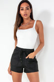 Vanessa Black Wax Drawstring Shorts