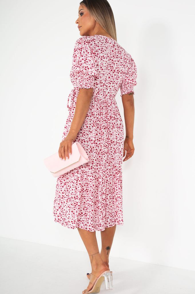 Waverly Pink Floral Wrap Dress