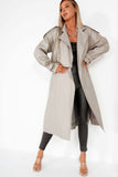 Willow Stone PU Trench Coat