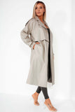 Willow Stone PU Trench Coat