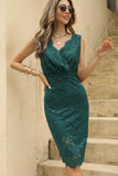 Zahara Green Lace Midi dress