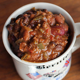 Cup of chili, soup, stew, Whiskey Peach Delicousness Jam