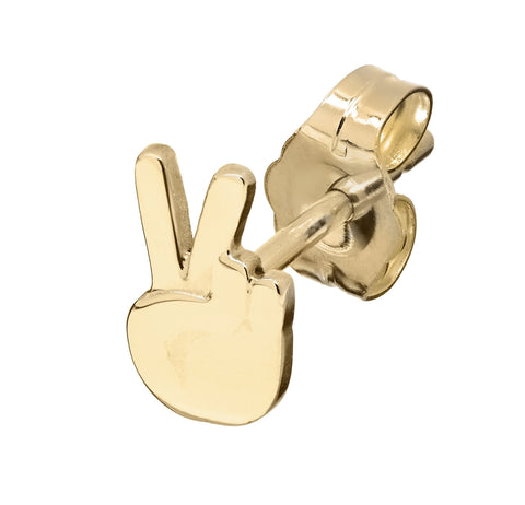 Gold Plated V-Sign Stud Earrings