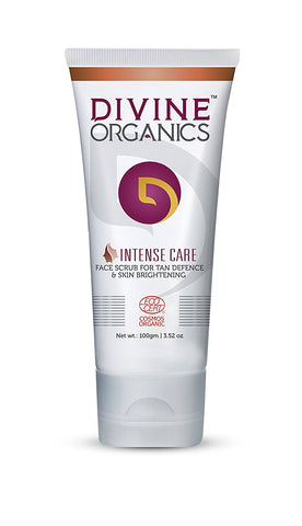 Divine Organics Intense Care Face Scrub For Tan Defence & Skin Brightening (100ml)