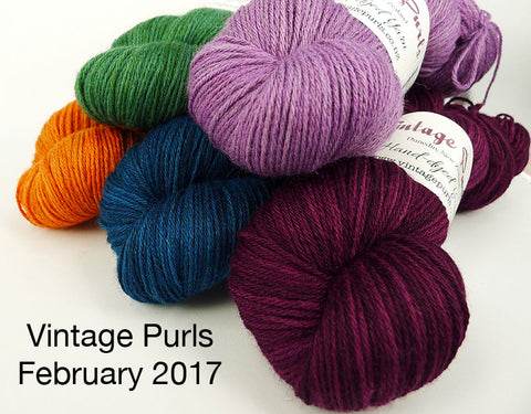 Vintage Purls yarn pile - February 2017 Indie dyer