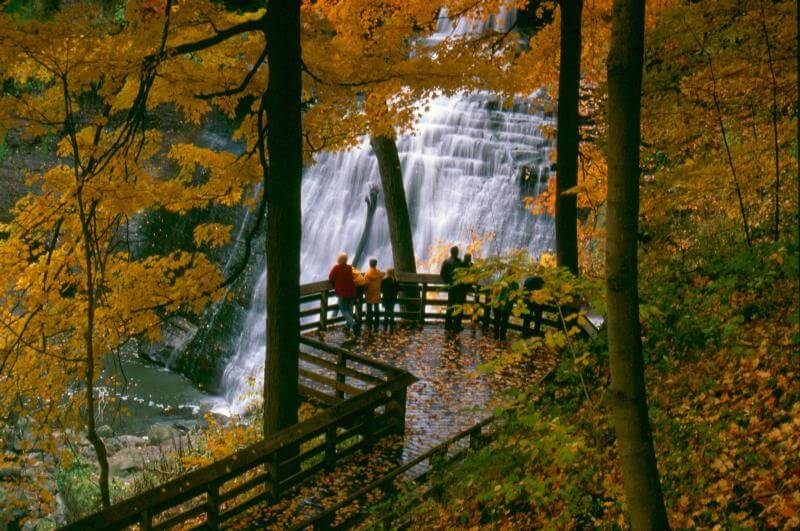 View from bservation area at Brandywine Falls, CVNP