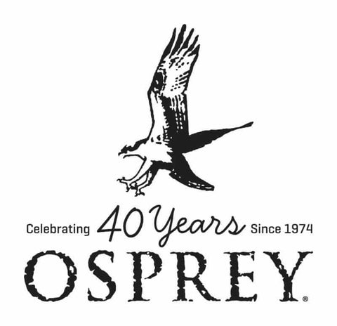 Origional Osprey logo with text "Celebrating 40 Years Since 1974 Osprey" written below.