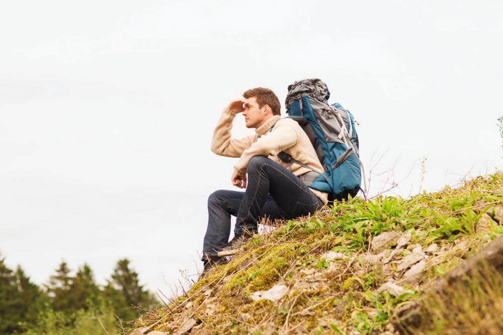 Man with backpack