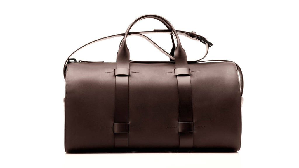 Men's day bag - brown leather - gym bag - classy, professional