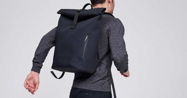 Fabric + Leather Rolltop Rucksack
