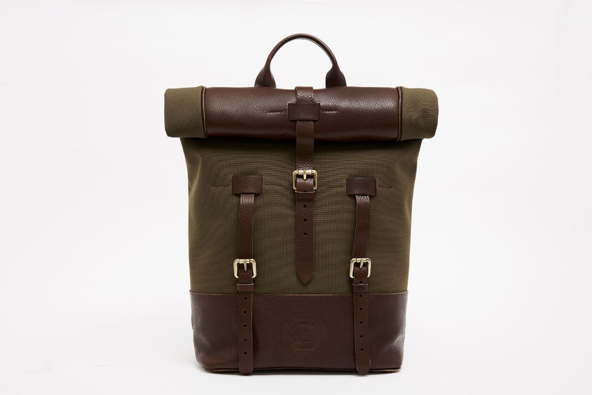 Custom bespoke olive backpack
