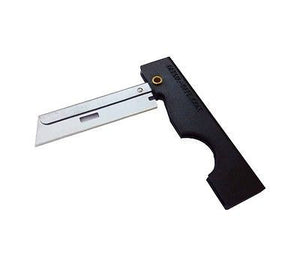 Image Title The Derma-Safe folding utility razor has an impact plastic handle.