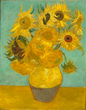 Sunflowers with blue/green background