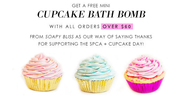 National Cupcake Day for SPCAs and Humane Societies - Free gift from olive + piper x Soapy Bliss