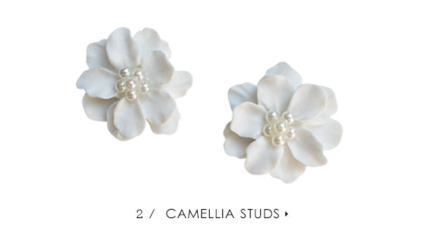 olive + piper Camellia Floral Stud Earrings