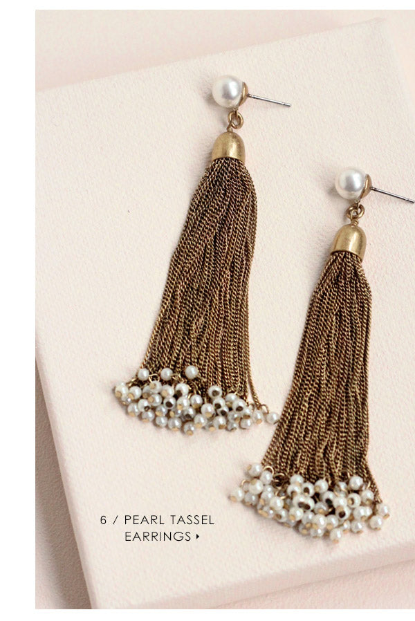 7 Earrings You Need for Fall: Pearl Tassel Earrings