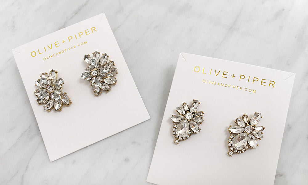 olive + piper Wedding Jewelry Grandeur Stud Earrings (set of 2)