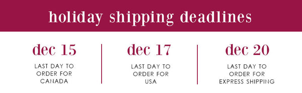 Holiday Shipping Deadlines 2017