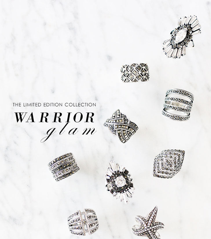 olive + piper Warrior Glam: Limited Edition Vintage-Inspired Sterling Silver and Marcasite Jewelry