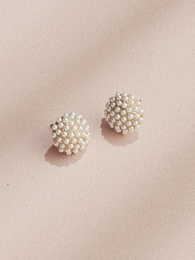 olive + piper Pearl Pave Stud Earrings