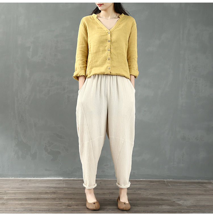 tapered linen pants