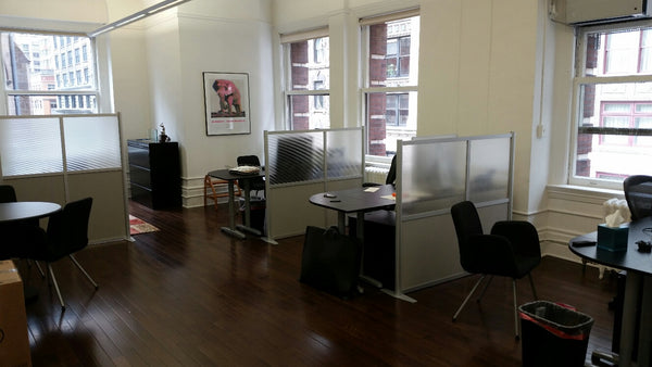 Modern Office Partitions at The SGNY Group in New York City.  iDivide Modern Room Partitions, Office Dividers, and Room Dividers. Use for office cubicle panels & privacy screens.