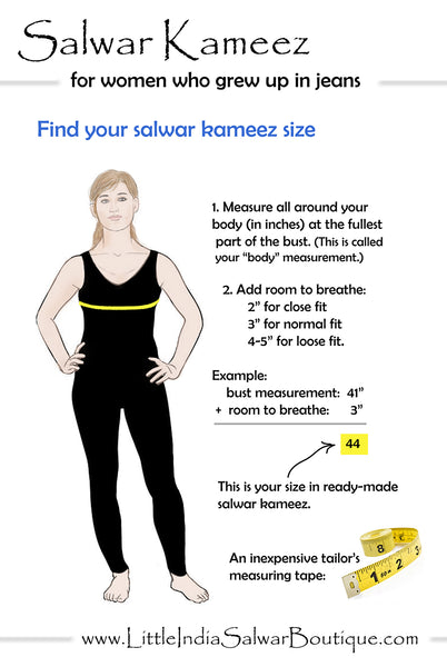 Find Your Salwar Kameez Size With A Tape Measure Little