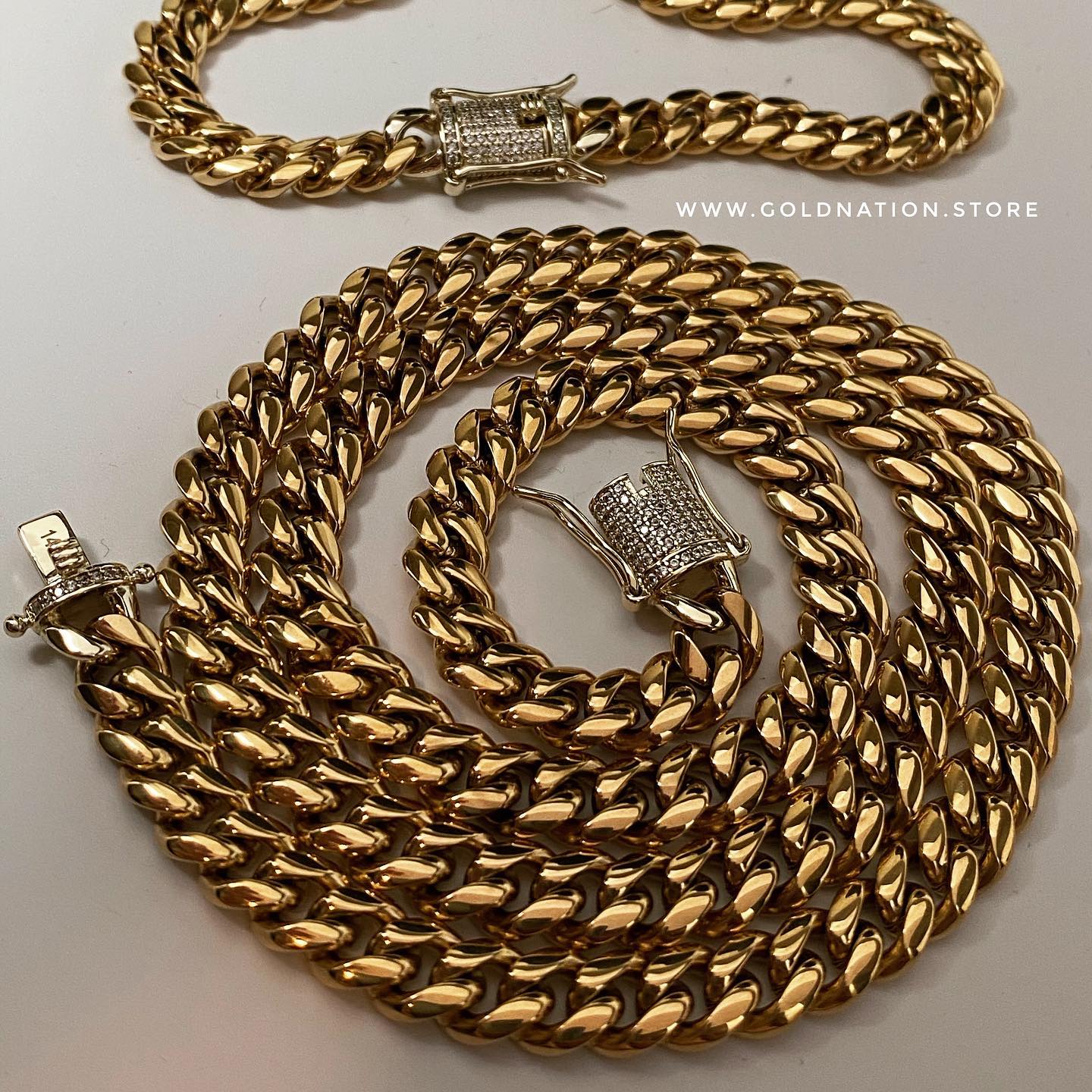 rope chain with diamond lock