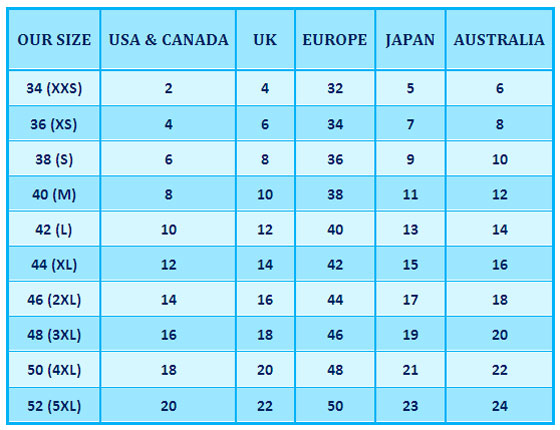 Size conversion chart european to us jeans clothes