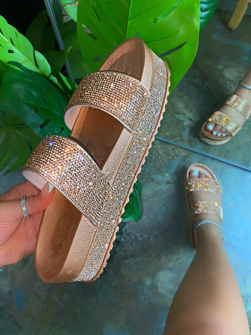 rose gold sandals platform