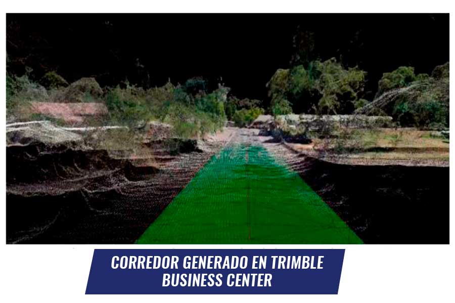 Corredor generado en Trimble Business Center