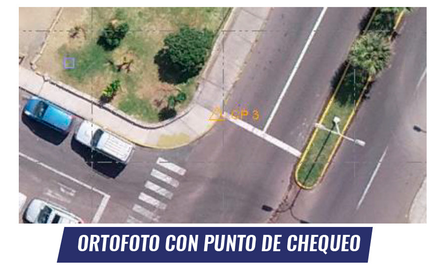 ortofoto con punto de control