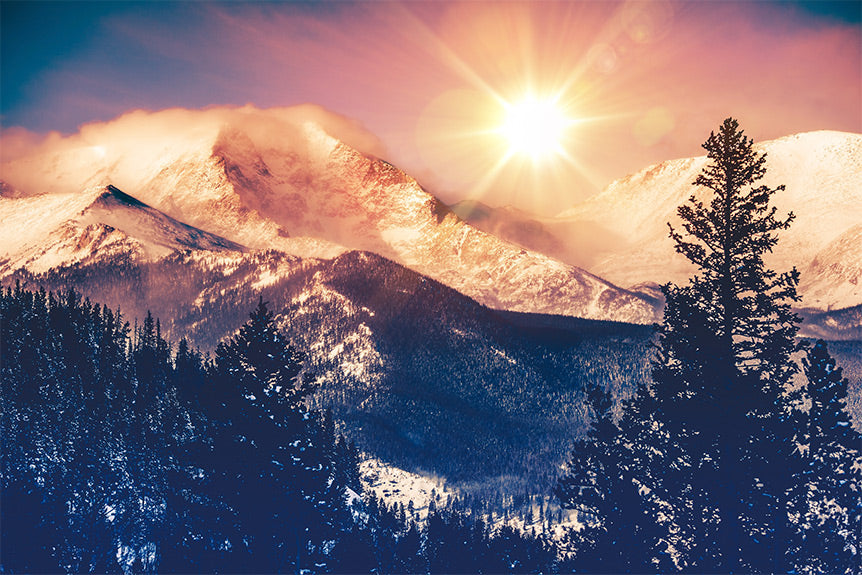 Mountain sunset image