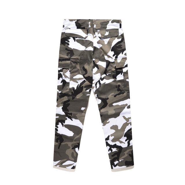 black and grey camo joggers