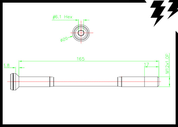 thru axle dimensions