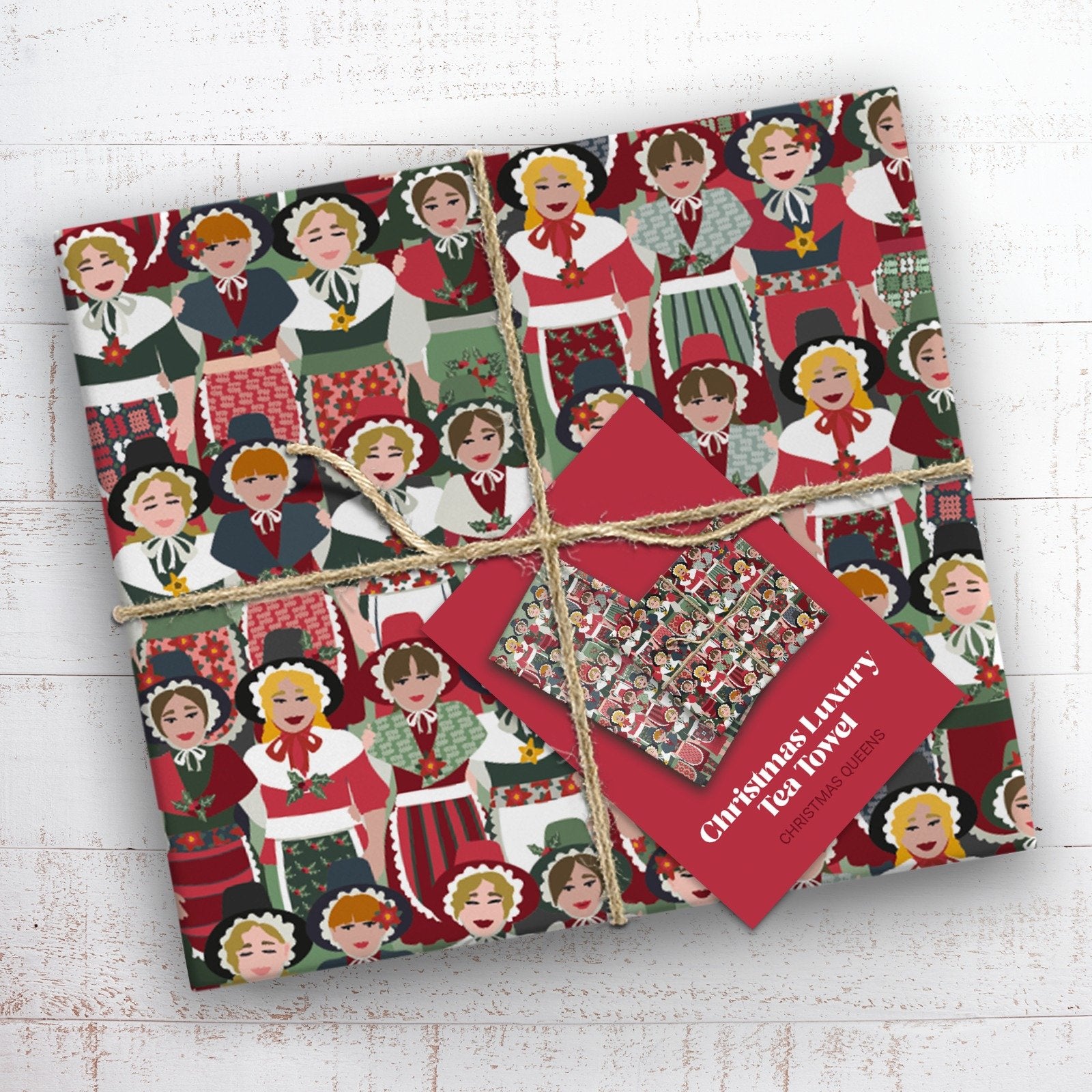 Tea Towel - Welsh Ladies - Christmas Queens of Wales