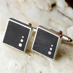Cufflinks - Welsh Slate - 'Rhys'-The Welsh Gift Shop