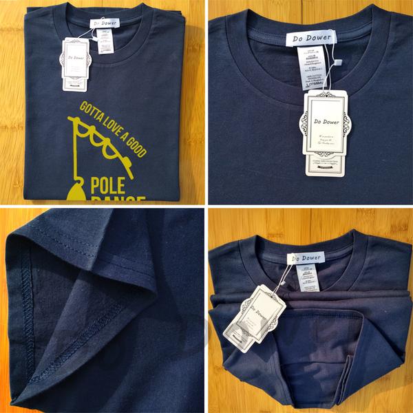 Pole dance fishing T-Shirtin navy-yellow